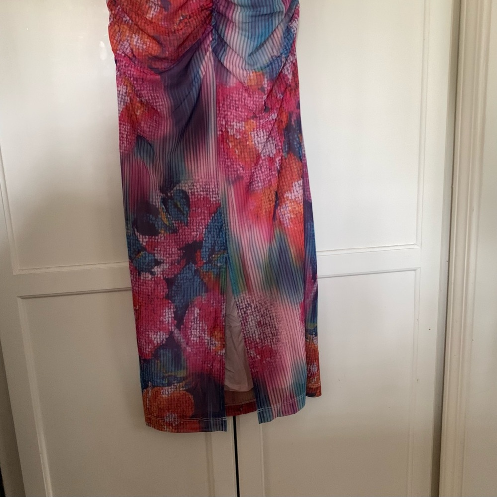 By ANTHROPOLOGIE The Soleil Slim Strapless Ruched Mesh Dress SZ S/Small MSRP$168 - Picture 7 of 8